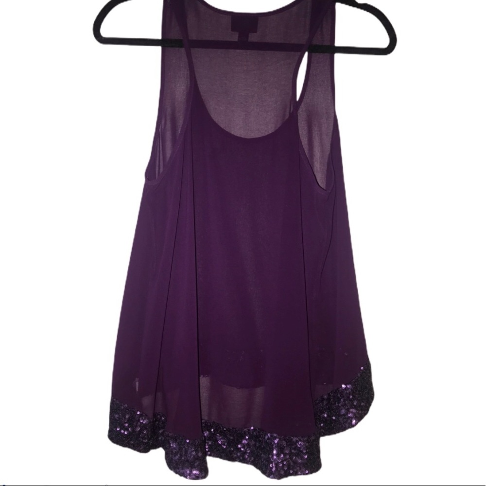 MOSSIMO Sheer Purple Top Sequin Detail S